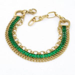 Stainless Steel Stone Bracelet - KB206963-SP