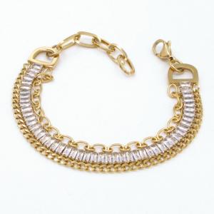 Stainless Steel Stone Bracelet - KB206964-SP