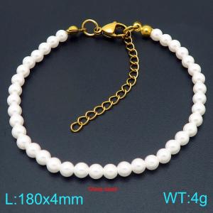 Ladies' Pearl Stainless Steel Gold Bracelet - KB206979-Z
