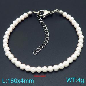 Ladies' Pearl Stainless Steel Silver Bracelet - KB206980-Z