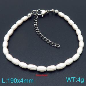 Ladies' Shell Pearl Stainless Steel Silver Bracelet - KB207007-Z