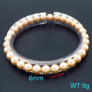 Ladies' Yellow Shell Pearl Stainless Steel Bracelet - KB207012-Z