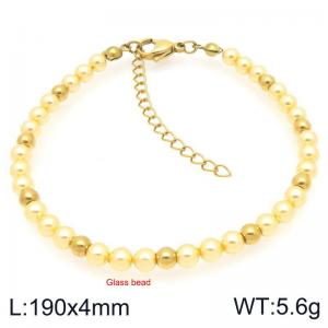 Ladies' Yellow Shell Pearl Stainless Steel Gold Bracelet - KB207033-Z