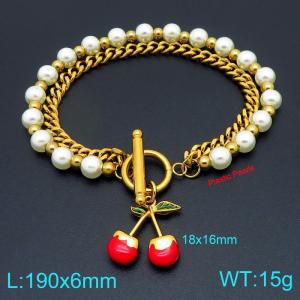 Stainless Steel Gold-plating Bracelet - KB207116-Z