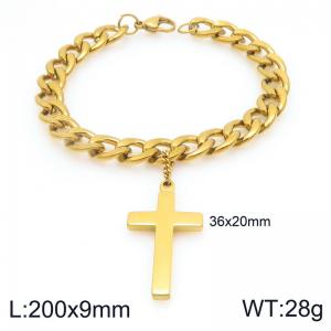 Fashionable and personalized stainless steel cross bracelet - KB207547-Z