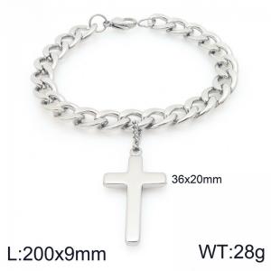 Fashionable and personalized stainless steel cross bracelet - KB207548-Z