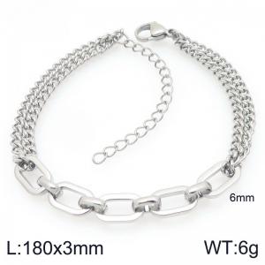 Fashionable and minimalist stainless steel double-layer chain splicing bracelet - KB207550-Z