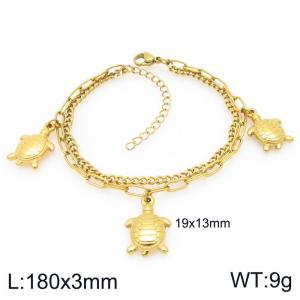 Stainless Steel Gold-plating Bracelet - KB207749-Z
