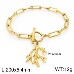 Stainless Steel Gold-plating Bracelet - KB207755-Z