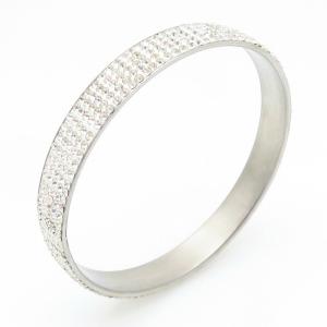 Stainless Steel Stone Bangle - KB207876-TLA