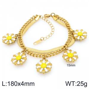 Stainless Steel Gold-plating Bracelet - KB207921-Z