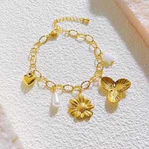 Stainless Steel Gold-plating Bracelet - KB207987-SXSJ