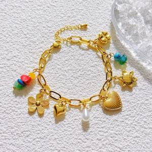 Stainless Steel Gold-plating Bracelet - KB207988-SXSJ