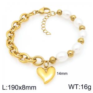 Stainless Steel Gold-plating Bracelet - KB208000-Z