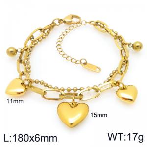Stainless Steel Gold-plating Bracelet - KB208008-Z
