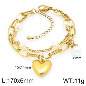 Stainless Steel Gold-plating Bracelet - KB208010-Z