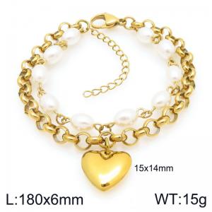 Stainless Steel Gold-plating Bracelet - KB208012-Z