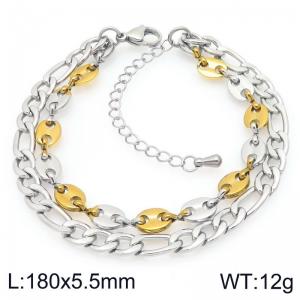 Stainless Steel Gold-plating Bracelet - KB208023-Z