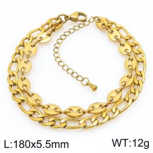Stainless Steel Gold-plating Bracelet - KB208024-Z