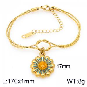 Stainless Steel Gold-plating Bracelet - KB208374-Z