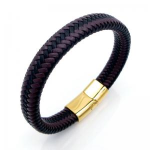 Stainless Steel Leather Bracelet - KB208568-JZ