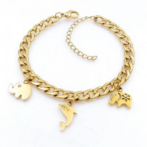 Stainless Steel Gold-plating Bracelet - KB208680-TJG