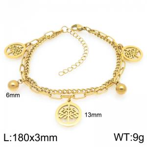 Stainless Steel Gold-plating Bracelet - KB208864-Z
