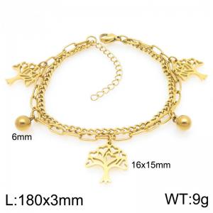 Stainless Steel Gold-plating Bracelet - KB208868-Z