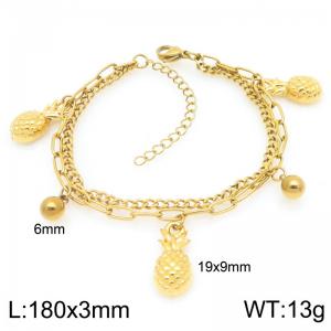 Stainless Steel Gold-plating Bracelet - KB208879-Z