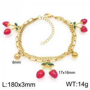Stainless Steel Gold-plating Bracelet - KB208880-Z