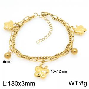 Stainless Steel Gold-plating Bracelet - KB208885-Z