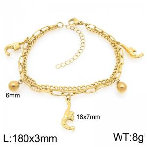 Stainless Steel Gold-plating Bracelet - KB208896-Z