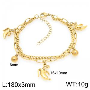Stainless Steel Gold-plating Bracelet - KB208898-Z