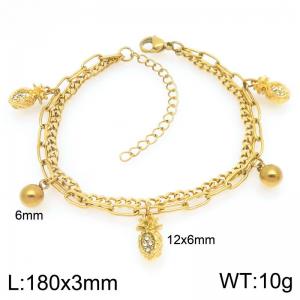 Stainless Steel Gold-plating Bracelet - KB208900-Z