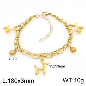 Stainless Steel Gold-plating Bracelet - KB208908-Z