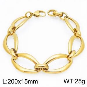 Fashionable large oval spliced stainless steel bracelet - KB209084-Z