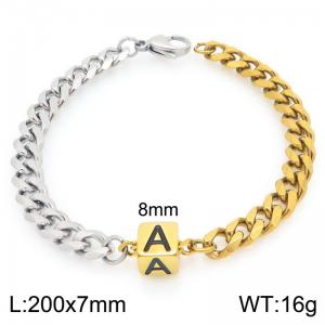 Stainless steel letter element bracelet - KB209139-Z