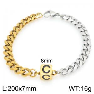 Stainless steel letter element bracelet - KB209141-Z