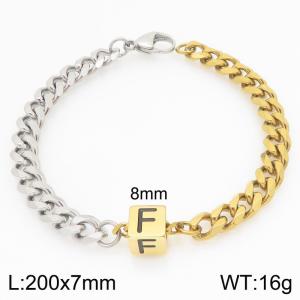 Stainless steel letter element bracelet - KB209144-Z