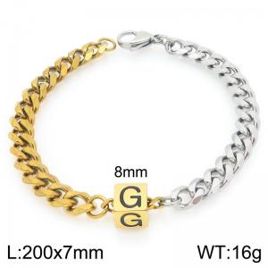 Stainless steel letter element bracelet - KB209145-Z