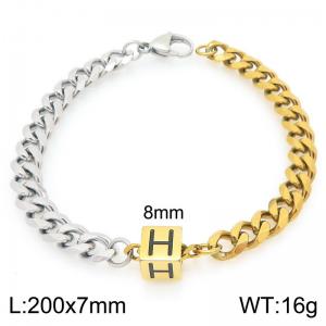 Stainless steel letter element bracelet - KB209146-Z