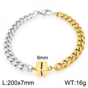Stainless steel letter element bracelet - KB209147-Z
