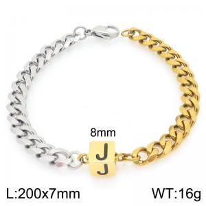 Stainless steel letter element bracelet - KB209148-Z