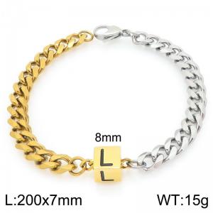 Stainless steel letter element bracelet - KB209150-Z