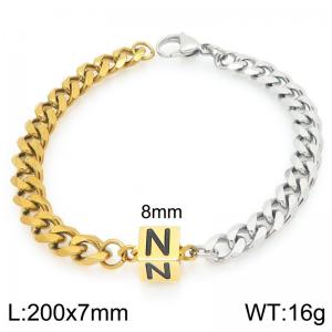 Stainless steel letter element bracelet - KB209151-Z