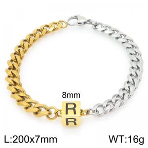 Stainless steel letter element bracelet - KB209156-Z