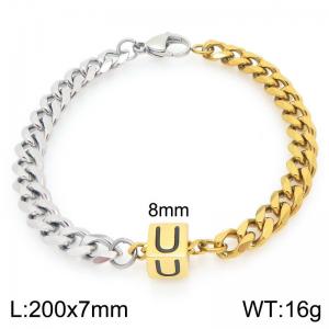 Stainless steel letter element bracelet - KB209159-Z