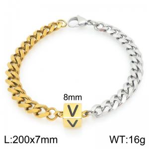 Stainless steel letter element bracelet - KB209160-Z