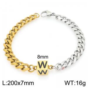 Stainless steel letter element bracelet - KB209161-Z