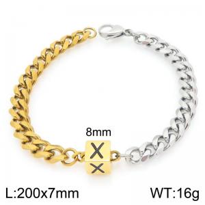 Stainless steel letter element bracelet - KB209162-Z